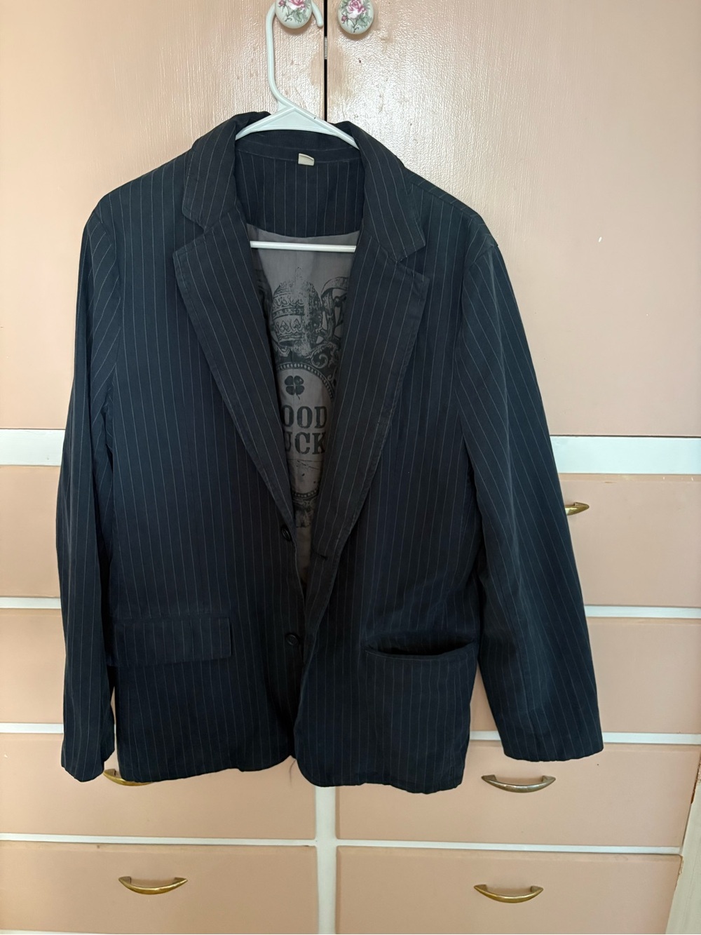 Mossimo Supply Co. Men's Black Pinstripe Blazer